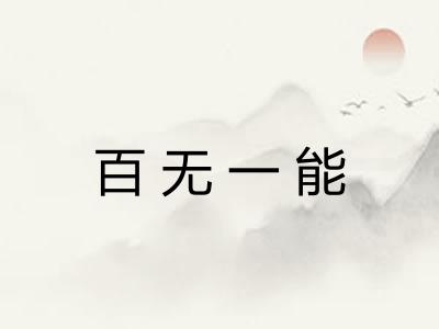 百无一能