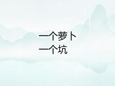 一个萝卜一个坑