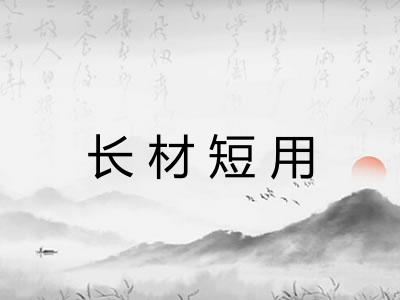 长材短用