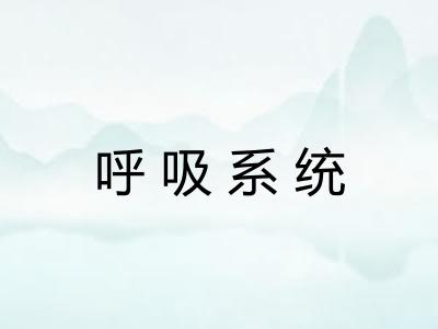 呼吸系统