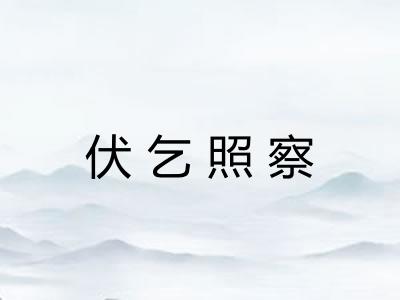 伏乞照察