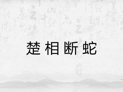 楚相断蛇