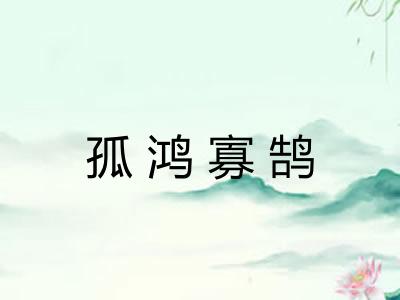 孤鸿寡鹄