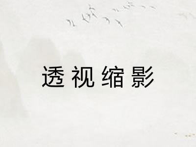 透视缩影