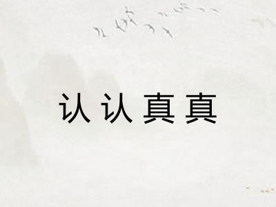 认认真真