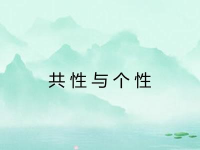 共性与个性