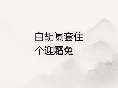 白胡阑套住个迎霜兔