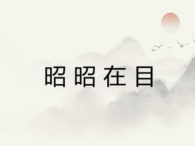 昭昭在目