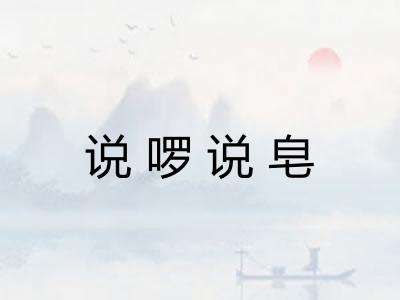 说啰说皂