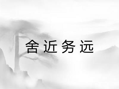 舍近务远