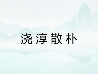 浇淳散朴