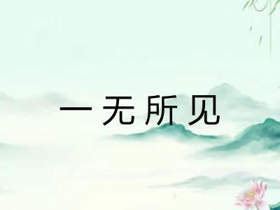 一无所见
