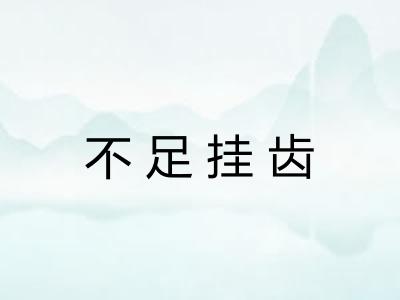 不足挂齿
