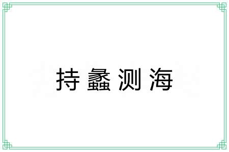 持蠡测海