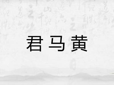君马黄 君马黄