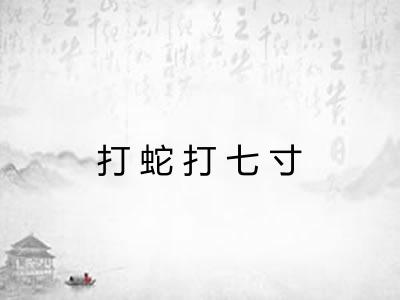 打蛇打七寸