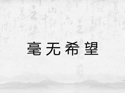 毫无希望