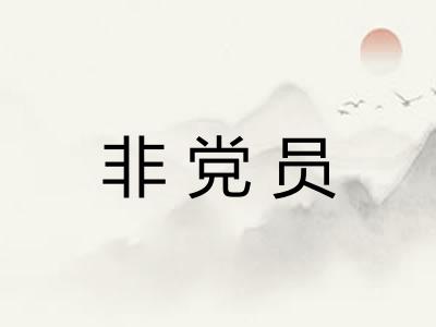 非党员 非党员