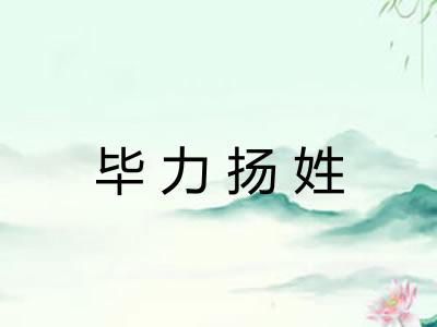 毕力扬姓 毕力扬姓