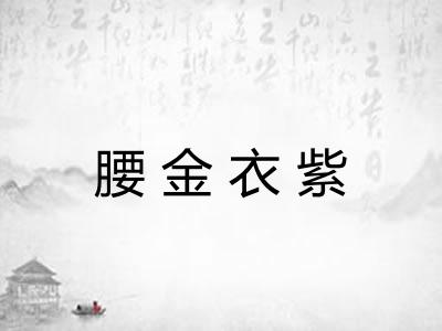 腰金衣紫 腰金衣紫