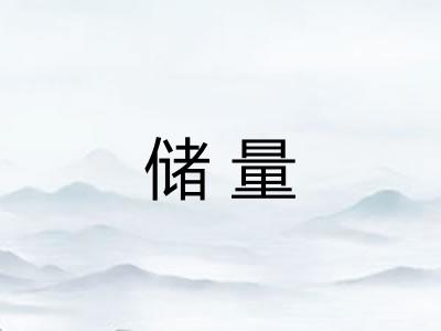 储量 储量