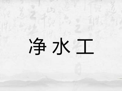 净水工 净水工