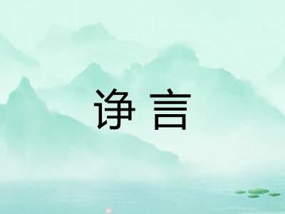 诤言