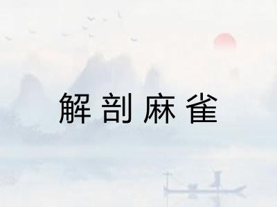 解剖麻雀 解剖麻雀