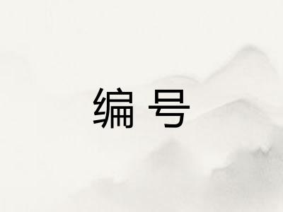 编号 编号
